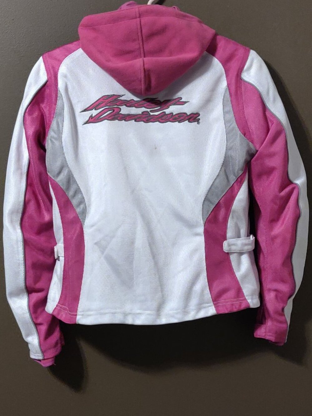 Harley Davidson 3-1 Mesh Riding Jacket White/Pink Women Size Large